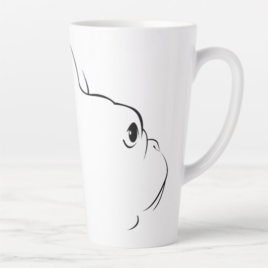 French Bulldog Silhouette Latte Tasse (Rechts)