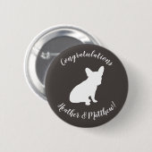 French Bulldog Silhouette Party Button (Vorne & Hinten)