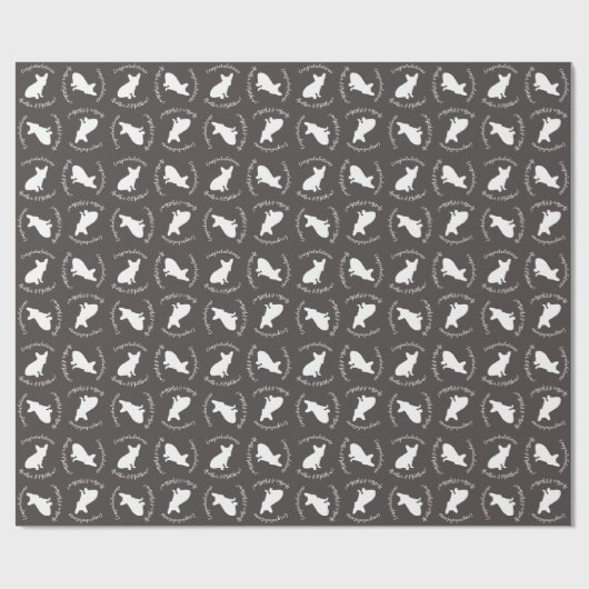 French Bulldog Silhouette Party Geschenkpapier (Flach)