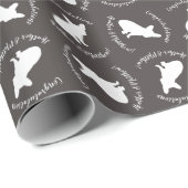 French Bulldog Silhouette Party Geschenkpapier (Rolleneckpunkt)