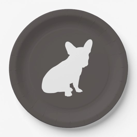 French Bulldog Silhouette Party Pappteller (Vorderseite)