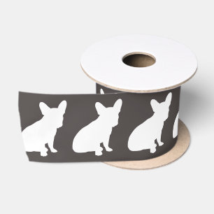French Bulldog Silhouette Party Satinband