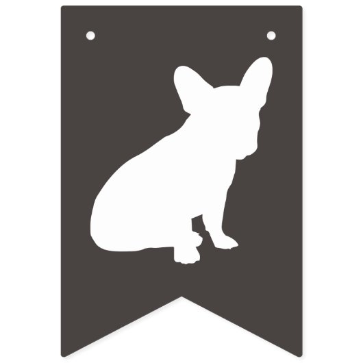 French Bulldog Silhouette Party Wimpelkette (Zweite Fahne)