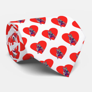 French Bulldog Silhouette Valentinstag White Neck Krawatte