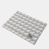 French Bulldog Silhouetten Pattern | Fun Frenchies Fußmatte (Schrägansicht)