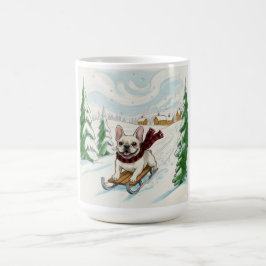 French Bulldog Sledding, Coffee Mug Kaffeetasse