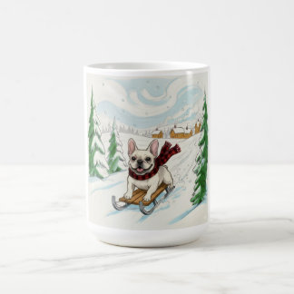 French Bulldog Sledding, Coffee Mug Kaffeetasse