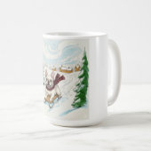 French Bulldog Sledding, Coffee Mug Kaffeetasse (VorderseiteRechts)