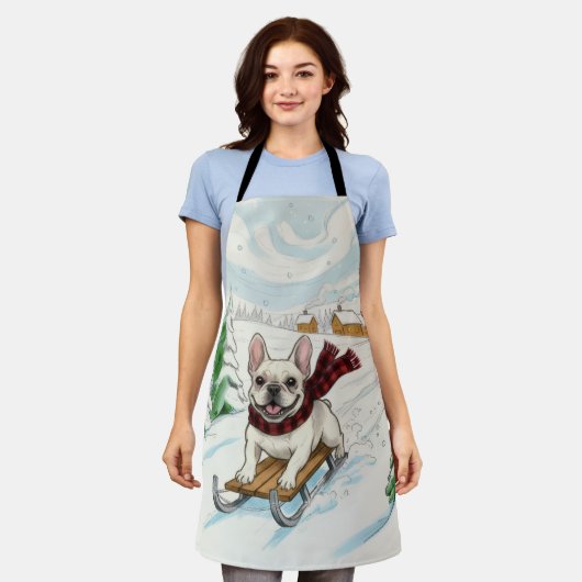 French Bulldog Sledding, Trivet Schürze (Getragen)