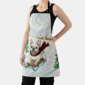 French Bulldog Sledding, Trivet Schürze (InSitu)