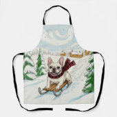 French Bulldog Sledding, Trivet Schürze (Vorderseite)