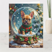 French Bulldog Snow Globe Christmas Sweater Karte (Vorderseite)