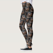 French Bulldog Snowy Sleigh Weihnachtsdekor Leggings (Links)