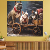 French Bulldog Snowy Sleigh Weihnachtsdekor Leinwanddruck (Insitu (Wohnzimmer))