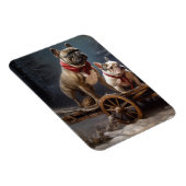 French Bulldog Snowy Sleigh Weihnachtsdekor Magnet (Rechte Seite)