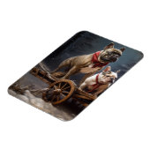 French Bulldog Snowy Sleigh Weihnachtsdekor Magnet (Linke Seite)