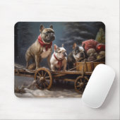 French Bulldog Snowy Sleigh Weihnachtsdekor Mousepad (Mit Mouse)
