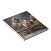 French Bulldog Snowy Sleigh Weihnachtsdekor Notizblock (angewinkelt)