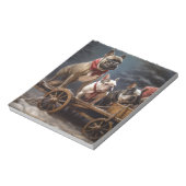 French Bulldog Snowy Sleigh Weihnachtsdekor Notizblock (Rotiert)