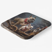 French Bulldog Snowy Sleigh Weihnachtsdekor Pappteller (Gewinkelt)