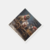 French Bulldog Snowy Sleigh Weihnachtsdekor Serviette (Ecke)