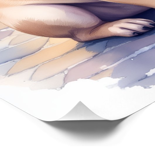 French Bulldog Snowy Town Fountain Santa Christmas Poster (Ecke)