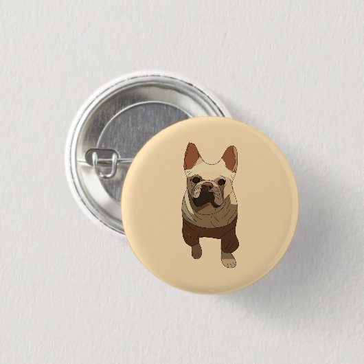 French Bulldog, Soft Peach Button (Vorne & Hinten)