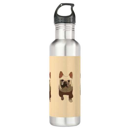 French Bulldog, Soft Peach Edelstahlflasche (Vorderseite)