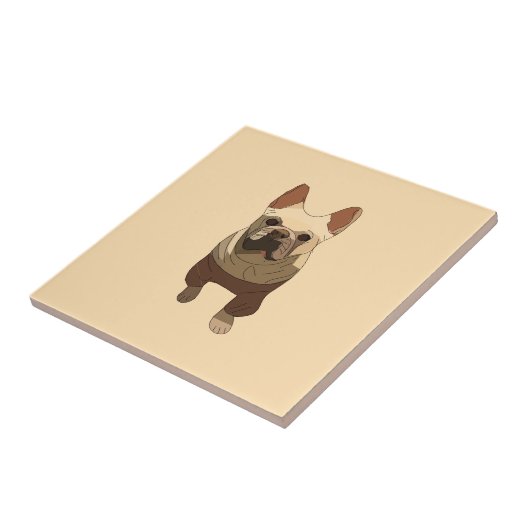 French Bulldog, Soft Peach Fliese (Seite)