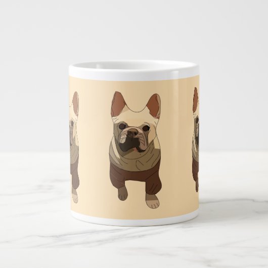 French Bulldog, Soft Peach Jumbo-Tasse (Vorderseite)