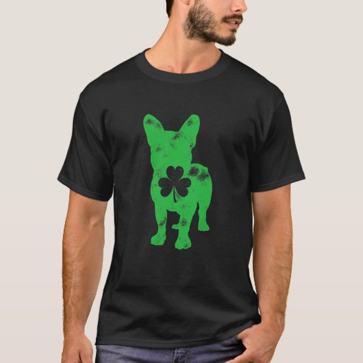 French Bulldog St Patricks Day Boys Girls Shamrock T-Shirt (Vorderseite)