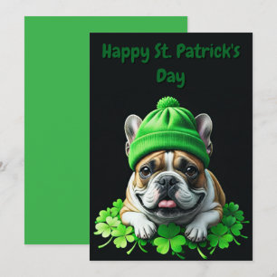 French Bulldog St. Patrick's Day Kleeblatt Glück Save The Date