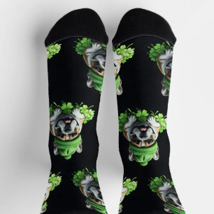 French Bulldog St. Patrick's Day Kleeblatt Glück Socken