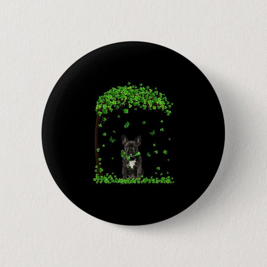French Bulldog St Patricks Day Lover Irish Shamroc Button (Vorderseite)