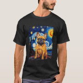 French Bulldog Starry Night Dogs T-Shirt (Vorderseite)