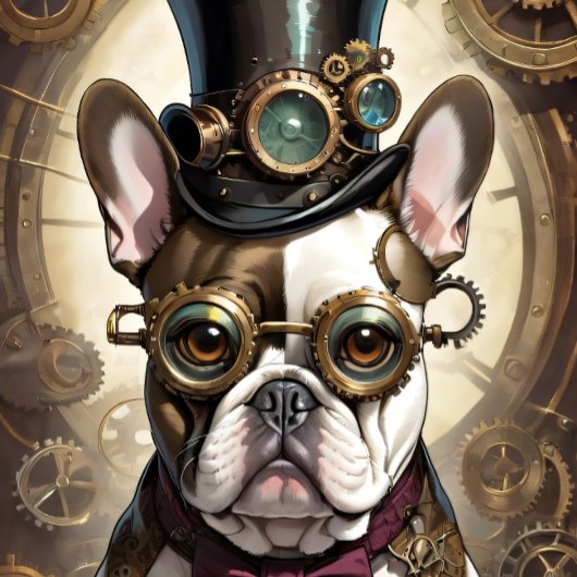 French Bulldog steampunk Puppy v3 Seidenpapier