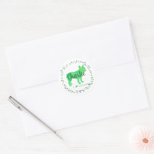 French Bulldog Sticker - Custom Pastell Green Gift