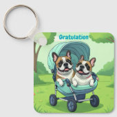 French Bulldog Stroller Schlüsselanhänger (Vorderseite)