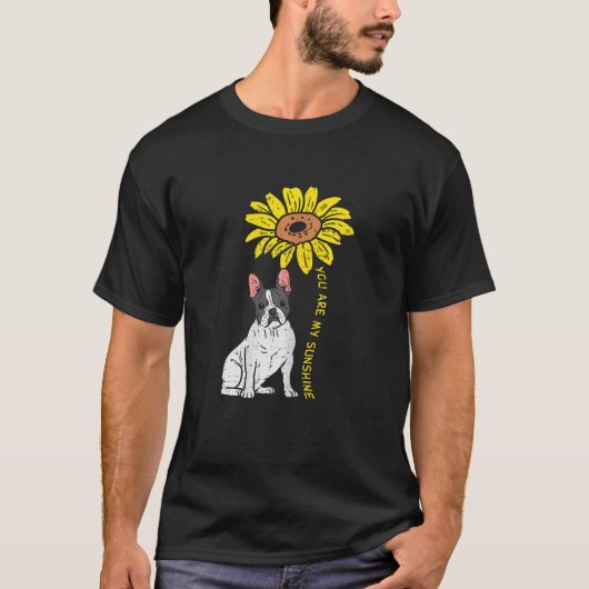 French Bulldog Sunflower Sunshine Frenchie Dog Wom T-Shirt (Vorderseite)