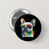 French Bulldog Sunglasses Dog Puppy Button (Vorne & Hinten)