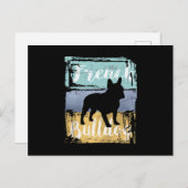 French Bulldog T-Shirt - Retro French Bulldog Dog Postkarte (Vorne/Hinten)