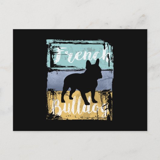 French Bulldog T-Shirt - Retro French Bulldog Dog Postkarte (Vorderseite)