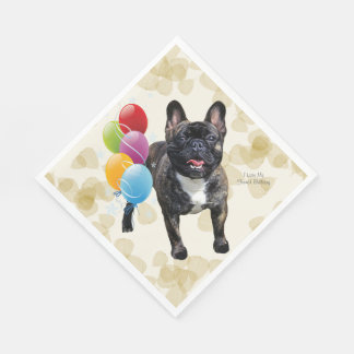 French Bulldog Tan Blätter und Balloons Serviette