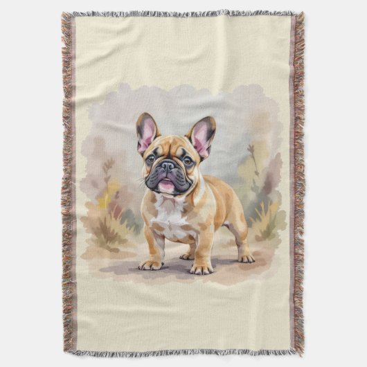 French Bulldog Tan Fawn-Colored Cute Frenchie Dog Decke (Vorderseite Vertikal)