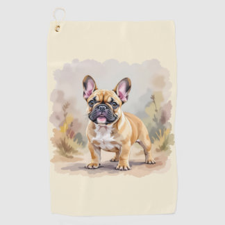 French Bulldog Tan Fawn-Colored Cute Frenchie Dog Golfhandtuch