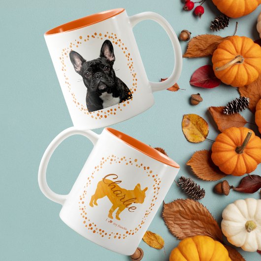 French Bulldog Tasse Personalisiert Pastell Orange