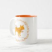 French Bulldog Tasse Personalisiert Pastell Orange (Vorderseite Links)