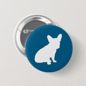 French Bulldog Themenparty - Baby Dusche blau Button (Vorne & Hinten)