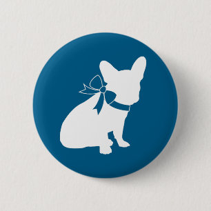 French Bulldog Themenparty - Baby Dusche blau Button