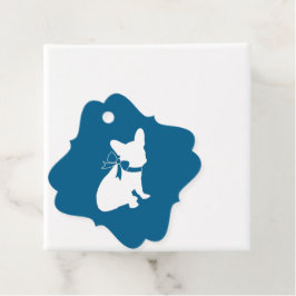 French Bulldog Themenparty - Baby Dusche blau Geschenkanhänger
